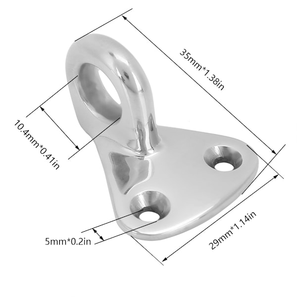 5 stk. rustfrit stål båd skib øje krog karabinhage til marine sejlads