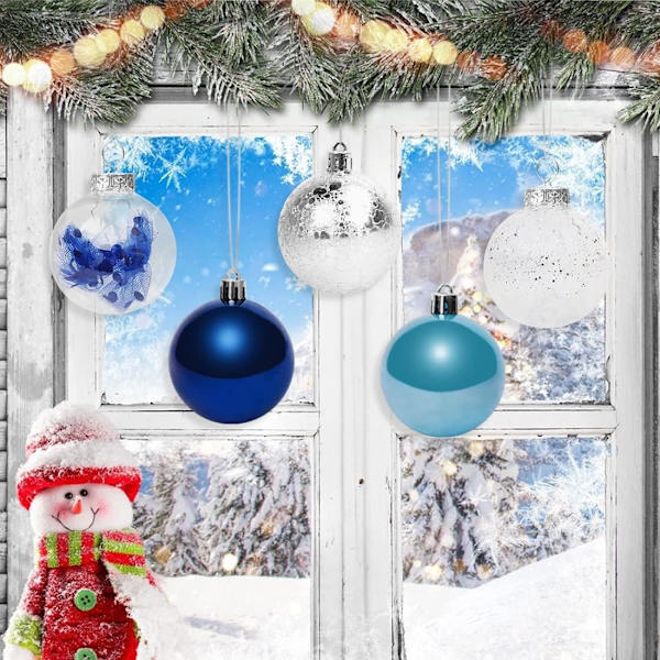 Blå julgranskulor, julgransdekorationer, julgranskulor