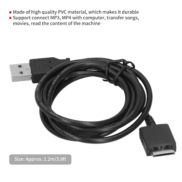 1,2 metrin MP3/MP4-soitin datayhteyskaapeli latauskaapeli Sony Walkman WMCNW20MU:lle