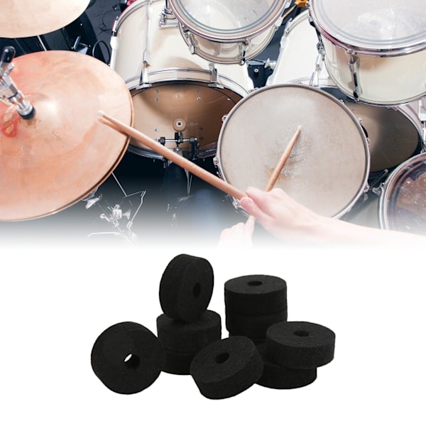 20Pcs Cymbal Felt Washer Pads Stand Replacement Parts Drum Set Accessory Non Slip 4cmBlack