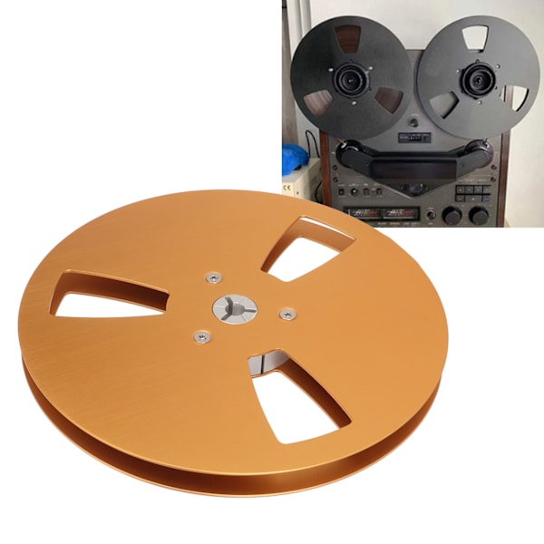 1/4 7 tum tom rulle universell 3 hål aluminiumlegering öppningsmaskin del upptagningsrulle guld