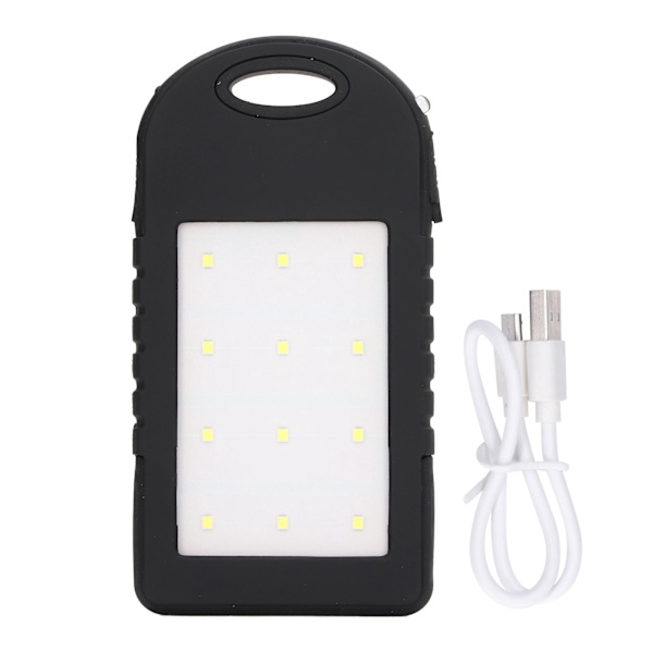 Aurinkopankki 5000mAh kannettava latausvirtapankki 12 LEDillä