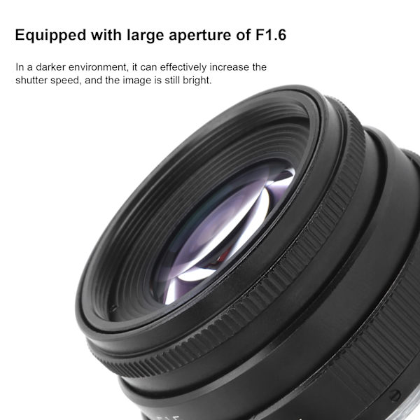 35mm F1.6 C-fäste Stor bländare Manuell fast fokus Porträttkameraobjektiv Tillbehörssvart