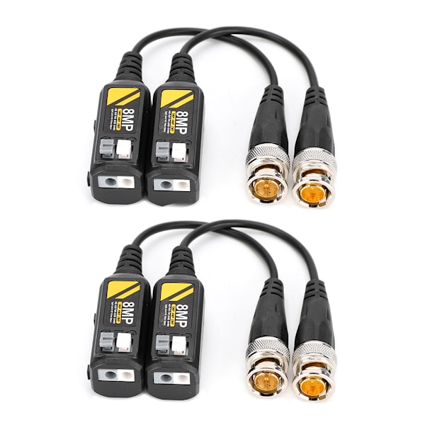2 par vridna par-sändarkabel 8MP HD CVI / AHD / TVI / CVBS BNC