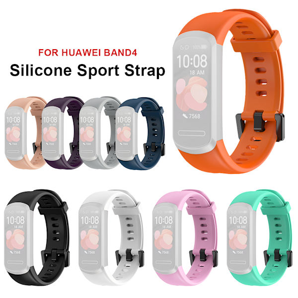Blødt silikone urrem armbåndsur erstatning til Huawei Band 4