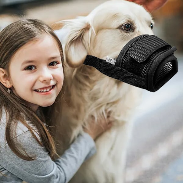 Hundmunkorg av polyesterfiber för stora hundar, luftig nätkonstruktion som andas, anti-bitande anti-slickande munkorg, ultraventilerad design snabb passform för säkra promenader
