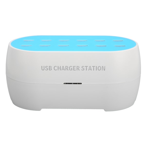 120W 12-portars USB-laddningsstation Bärbar värmebeständig USB-hubb Laddare 100-240V