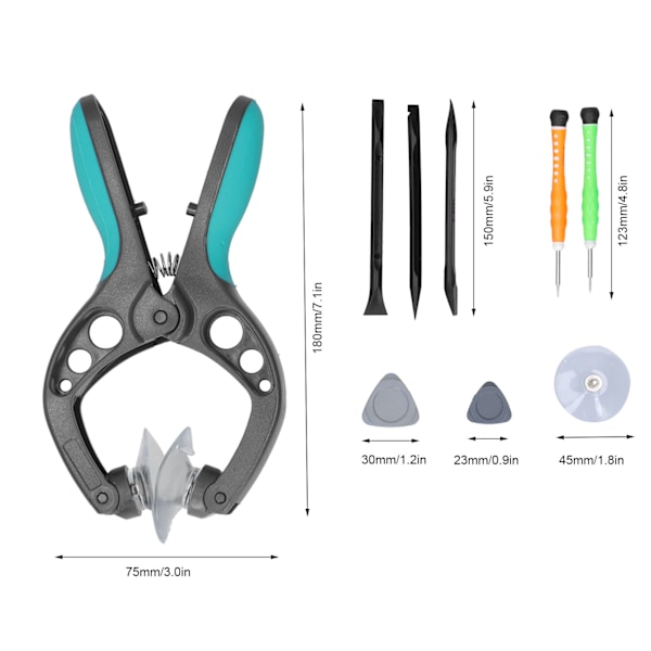 10 i 1 telefonöppningsverktygssats reparationssats för iPhone 8/7/6s/6/5s/5