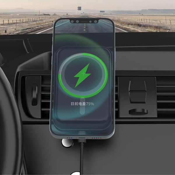Trådlös billaddare 15W Snabbladdning 360 Graders Rotation Bil Magnetisk Laddare för Iphone12