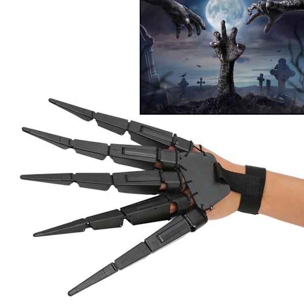 Halloween Articulated Fingers Wearable Horrific Finger Extension Party Supplies Cosplay PropsLeft Hand