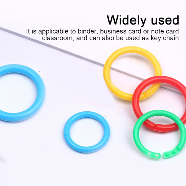 100 stk. Plastik Binder Ringe Plastik Løsblade Ringe Multi-Co