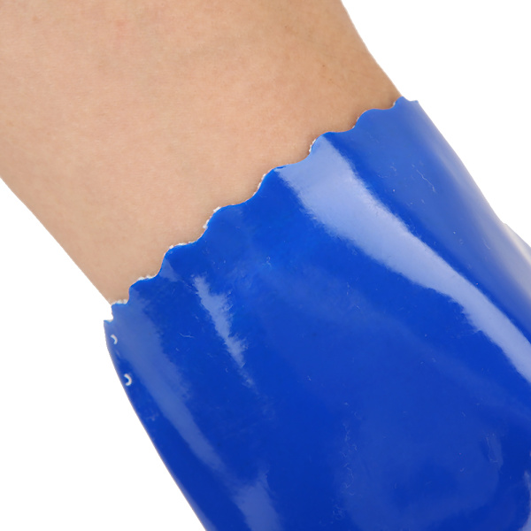 PVC Kemisk Resistens Handske Strikkede Bomuldsforet Lige Ærme Sikkerhedshandsker Skridsikre (XL)