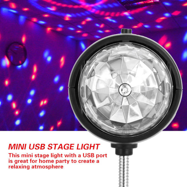 USB Mini Scenljus Bärbar LED RGB / Vitt Ljus Disco Fest L