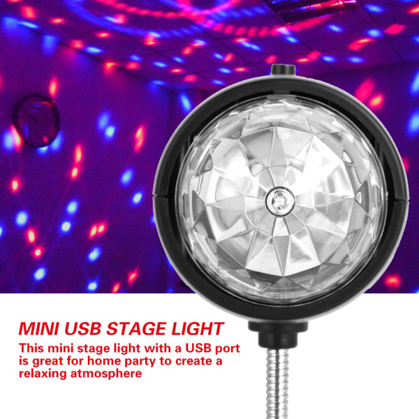 USB Mini Stage Lampe Bærbar LED RGB / Hvit Lys Disco Fest L