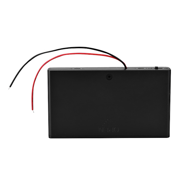 Bærbar 8 stk. AA-batteriholder Batteriopbevaringsboks med låg og tænd/sluk-knap