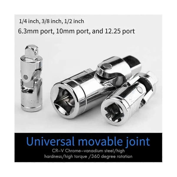 3-delt universal topnøgleadapter 1/4 3/8 1/2 topnøgle universalled universal topnøgle skraldeværktøj
