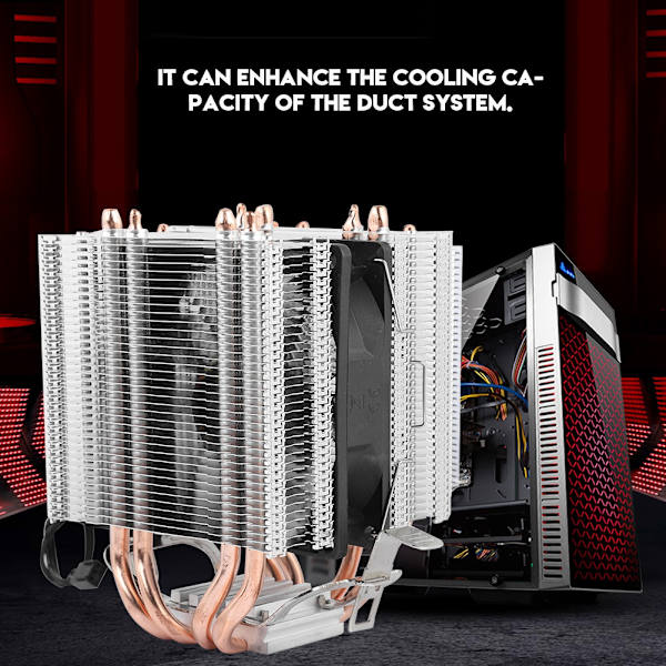 4 Varmerør CPU-blæser Radiator Køler Varmeafleder Til Intel LGA AMD 1366 1155 775