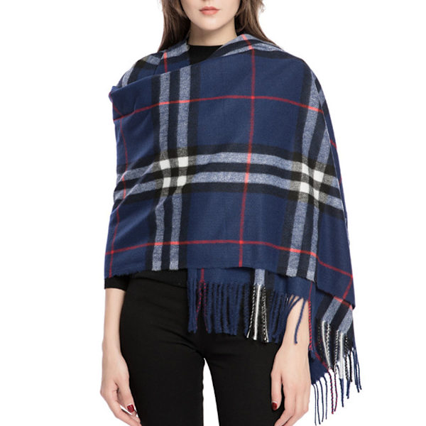 Ternet tørklæde til kvinder - Vintervarmt, tykt, klassisk uld cashmere