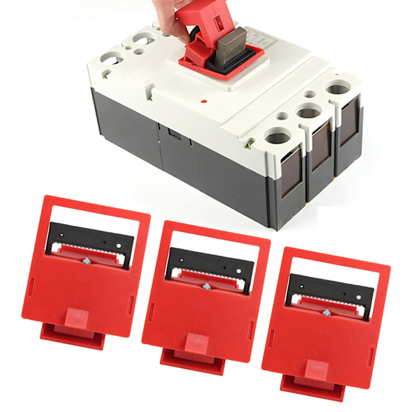 3Pcs/Set Large Clamp On Circuit Breaker Lockout Device Temperature Resistance for Industrial