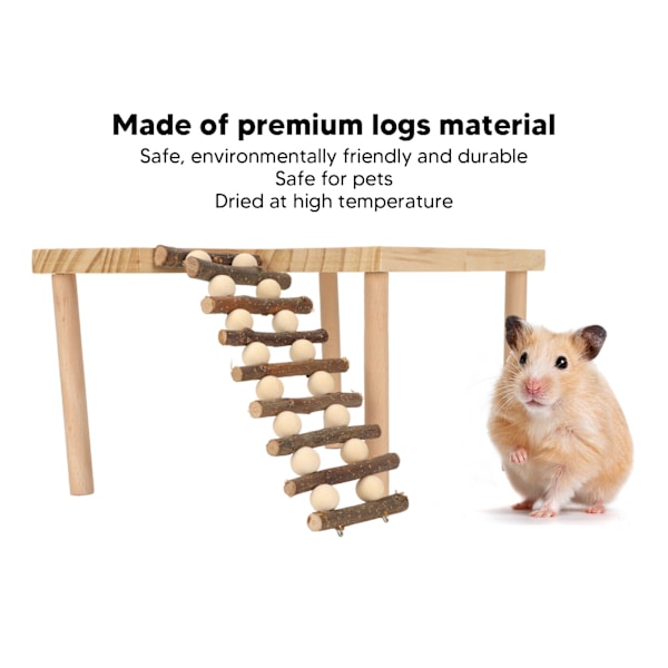 Hamster klatreplattform 2 lag landskap naturlige tre hamster leke aktivitetsplattform med stige