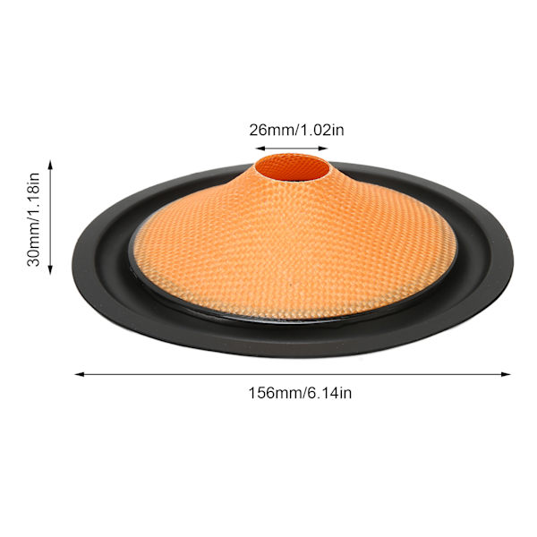Kaiutin kartio rumpu paperi ammattimainen 1 tuuman sisähalkaisija vaihto subwoofer rumpu paperi oranssi