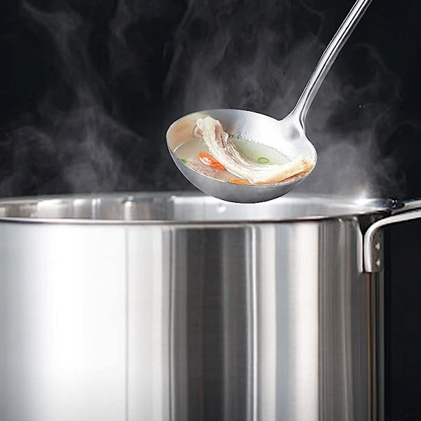 Professionell Universal Wok Slev, Värmebeständiga Wokredskap Set Inklusive Ergonomisk Wokspatel, Tvådelat Set i Rostfritt Stål För Säker,