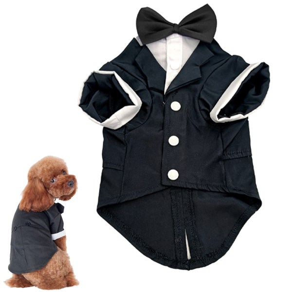 Dog Shirt Puppy Pet Small Dog Clothes, Stylish Suit Bow Tie Co