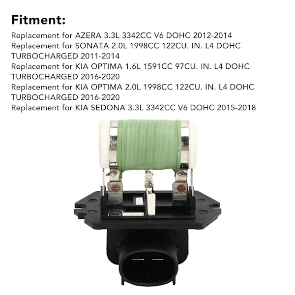 Kjølevifte motstand 25385 C1600 Slitesterk Pålitelig Robust Motor Kjøling Radiator Vifte Motstand Erstatning For AZERA SONATA