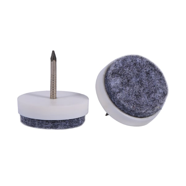 20 st/set 20 mm möbelgolvskydd i filt med spik (vit)