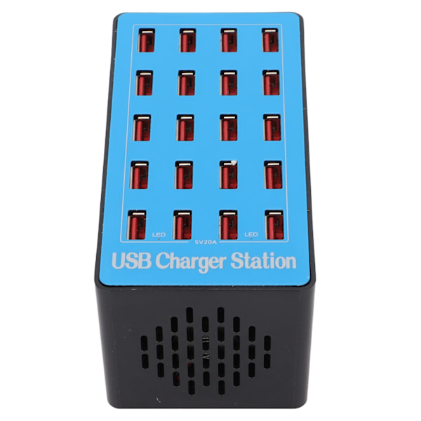 WLXA5+ 100W 20 Port USB Hub Lader Vegglader Strømadapter Hurtigladestasjon 100240V(EU-plugg)