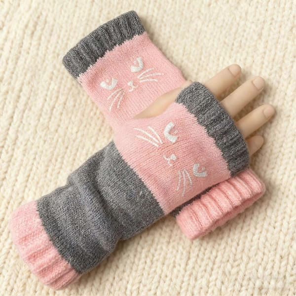Broderede patchwork termohandsker Kompatibel med damer Udsøgt broderet design Vinterrejse