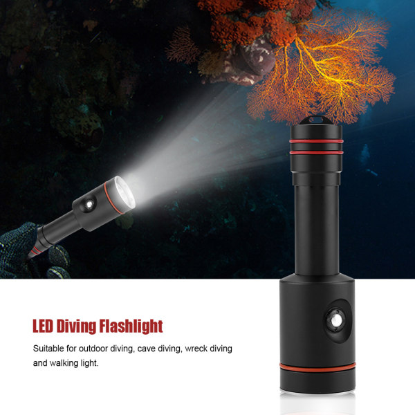 8000 Luminous LED L2 Fotografering Dykking 100m Lommelykt