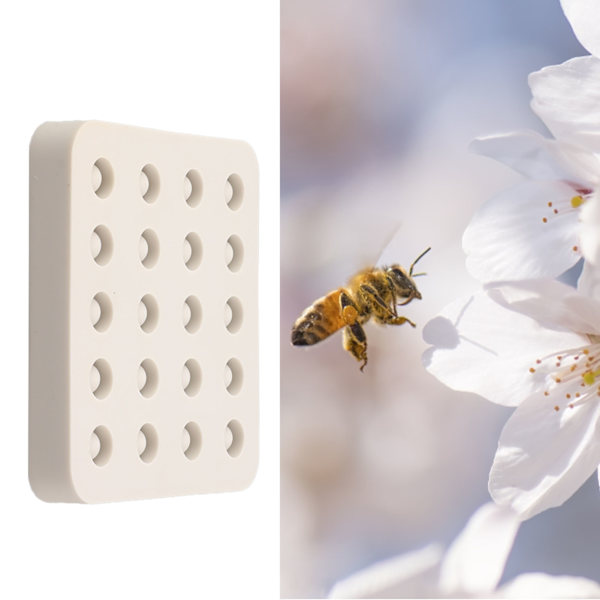 Silikoneform til dronningcellekopper til biavl, 4 rækker, 96x92x14mm