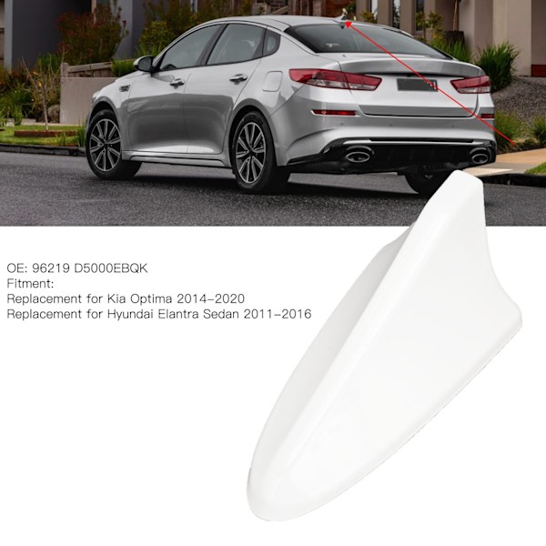 Bil Hai Fin Antenne Deksel 96219 D5000EBQK Tak Antenne Base Erstatning for Kia Optima 2014‑2020 Hvit