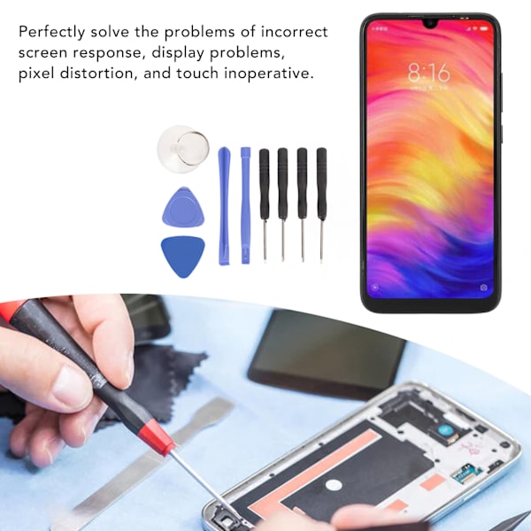 Puhelimen näytön vaihto 6,3 tuuman digitointi kosketusnäyttö kokoonpano Xiaomi Redmi Note 7 Note 7 PRO M1901F7G M1901F7H
