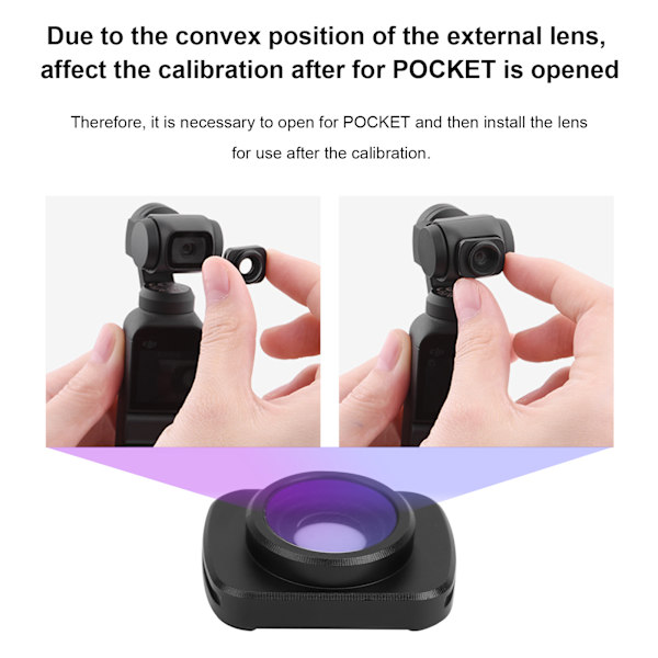 Bærbar vidvinkelobjektiv Magnetisk anamorfisk objektiv til DJI OSMO Pocket1 / Pocket2 tilbehør