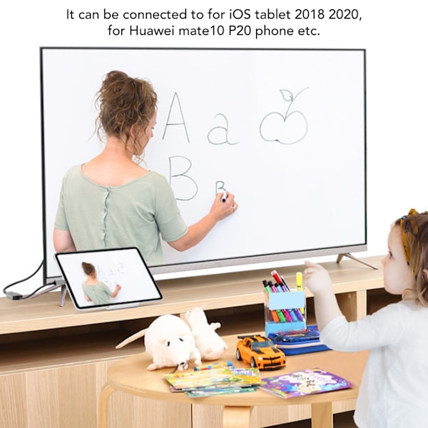 Type C til HD Multimedia Interface Adapter 4K 30Hz Plug and Play Type C Docking Station til Mobiltelefoner Computere Grå