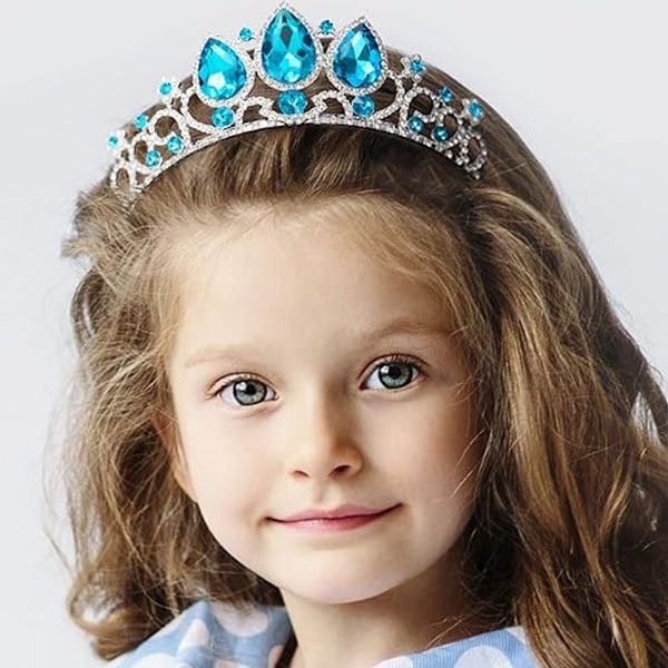 Blå Kristalltiara för Speciella Tillfällen, Strasskrona med Utsökt Hantverk, Robust Konstruktion, Safirblå Strass-tiara För