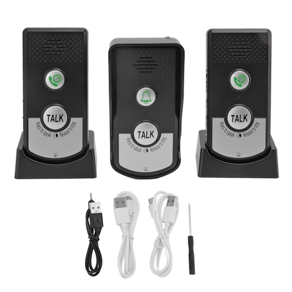 Batterieffektiv Intercom för Hem Sjukhus Kontor, Långdistans Dörrklocka Intercom System, 2-vägs Röstkommunikation, Vattentät Interfon, Humaniserad
