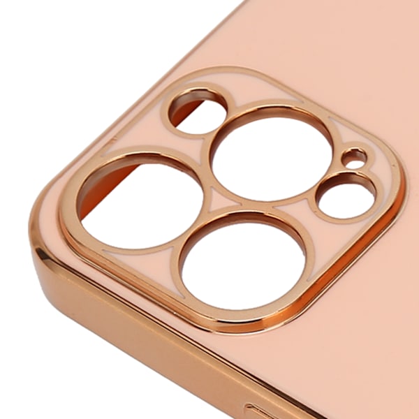 Mobiltelefon Skal Rose Gold Elektroplettet Ring Telefon Etui Damer Ultra Tynd Blød TPU Telefon Cover til IPhone 13 Pro Lys Rosa