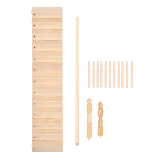 Dockhus Trappor Blanka Rundade Hörn Björk Material DIY Levande Söta 1/12 Skala Miniatyr Trapphus för Hantverk