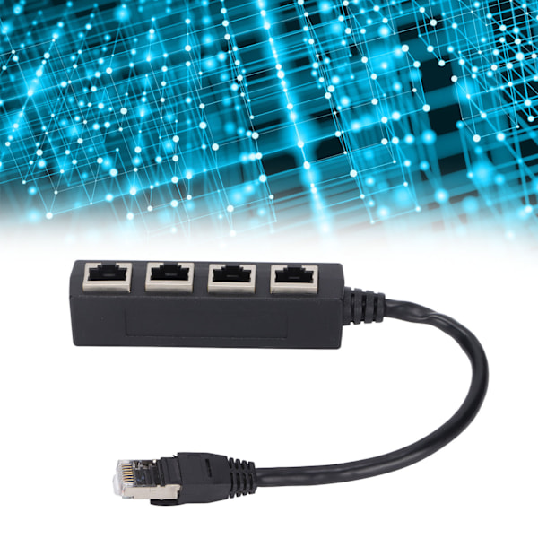 RJ45 Splitter Adapter 1 til 4 porte Glat transmission Fremragende forbindelse Netværkskabel Adapter