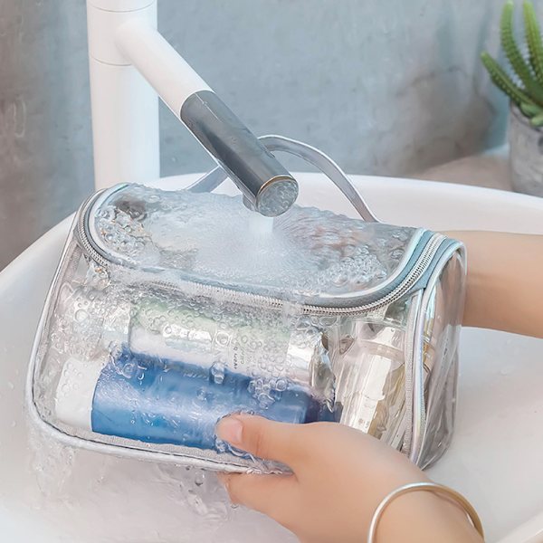 Genomskinlig kosmetikaväska Toalettväska, Genomskinlig reseväska för toalettartiklar, Transparent sminkväska Tote Bag, Väska för män kvinnor