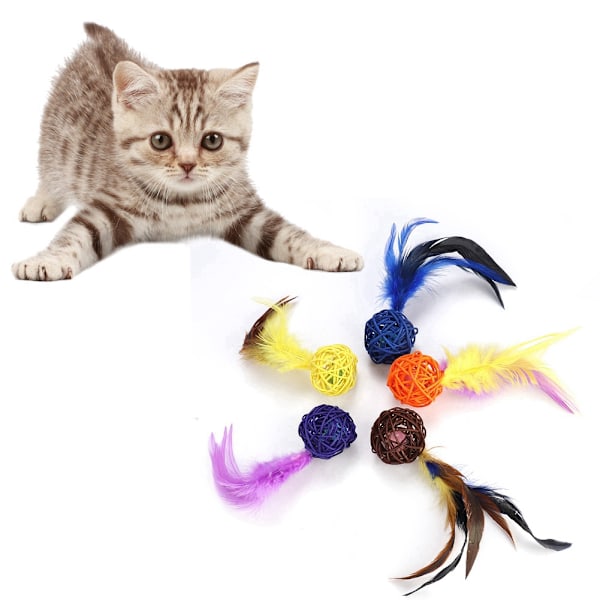 Pet's Paradise, Smart Design Happy Pets Kattleksaksbollar, Mjukt EVA-skum, Ljusa Attraktiva Färger, Portabla Bekväma För Lek På Språng, Set Om 5 Delar