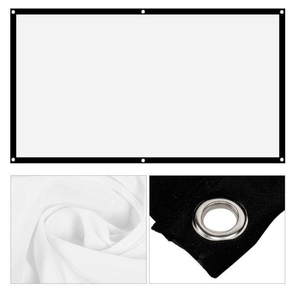 16:9 Tykk bærbar ikke-krøll myk hvit polyester projektor lerret projeksjonsskjerm (84 tommer)
