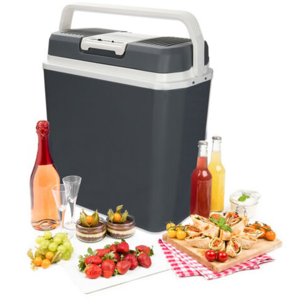 Elektrisk køler 24 liter termoelektrisk A++ 12V 230V holder koldt & varmt Bil og Camping sort