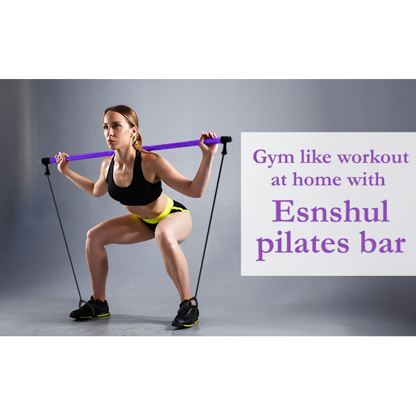 Multifunktionell Pilatesstång, Helkroppsträning med Justerbara Motståndsband, Ergonomisk Design för Bekvämt Grepp, Bekväm att Använda, Portabel