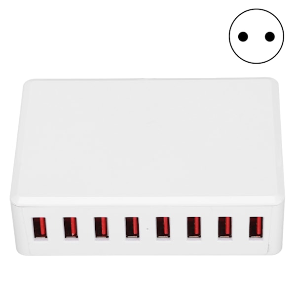 2.4A 50W 8 porter USB-lader bærbar USB-skrivebords smart ladestasjon for telefoner nettbrett
