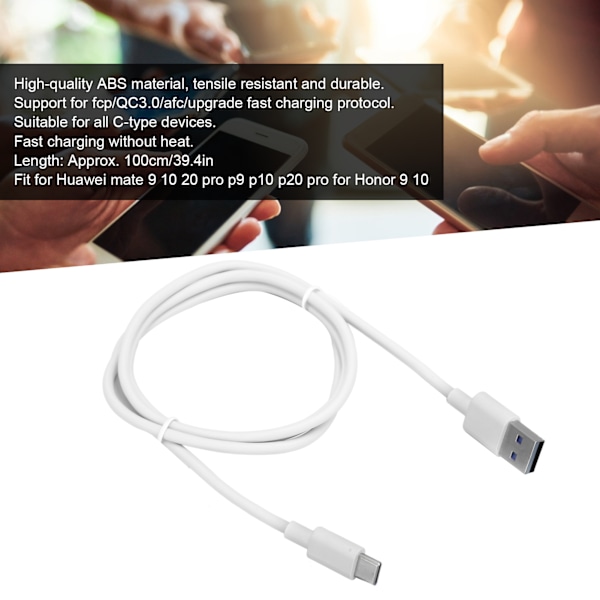 5 stk ladekabel 5A 3.1 USB C hurtigladingssnor for Huawei Mate 9 10 20 Pro P9 P10 P20 Pro