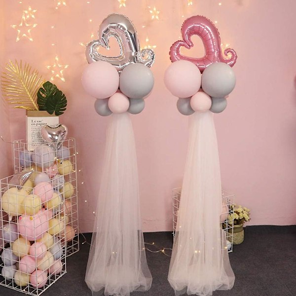 Ballongpelare Kit, Bröllopsfest Dekoration Med Återanvändbar Ballongbåge, Transparent Ballongställ i Plast Med Kopp För Mångsidiga Tillfällen
